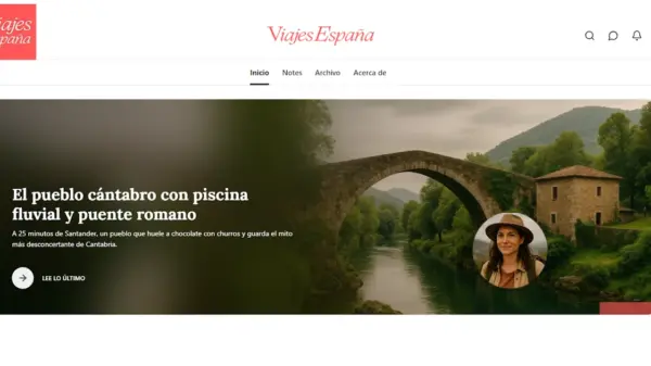 Roman stone bridge over a river in rural Cantabria, featured on the Viajes España travel blog.